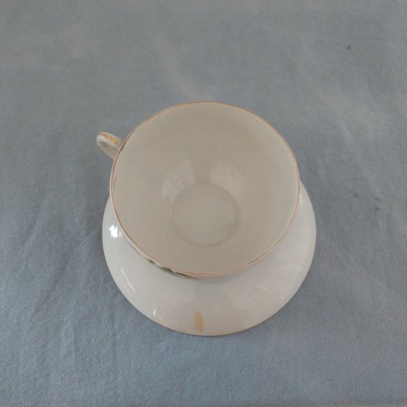 MID CENTURY MODERN JAPAN GREEN STAMP FLORAL TEA CUP SET JAPANESE BLOSSOMS - Picture 10 of 16